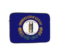 Sac pour ordinateur portable résistant aux chocs avec motif drapeau de l'État du Kentucky - Sac à main pour voyage d'affaires, travail, université, Noir/blanc, 15 inch