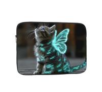 Sac pour ordinateur portable résistant aux chocs - Design brillant - Motif murmure - Pour voyage d'affaires, travail, université, Noir , 10 inch