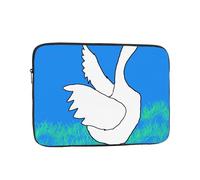 Sac pour ordinateur portable résistant aux chocs et tendance Motif oie blanche déployant ses ailes Étui pour voyage d'affaires, travail, université, Noir , 15 inch