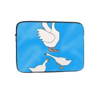 Sac pour ordinateur portable résistant aux chocs - Motif maison d'oie blanche - Pour voyage d'affaires, travail, université, Noir , 15 inch