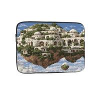 Sac pour ordinateur portable résistant aux chocs - Portable - Tendance - Motif imprimé ville céleste - Pour voyage d'affaires, travail, université, Noir , 12 inch