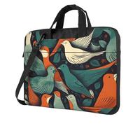 Sac pour ordinateur portable - Sac de transport pour ordinateur portable - Flock of Birds - Sac à bandoulière avec bandoulière, Noir/blanc, 14 inch
