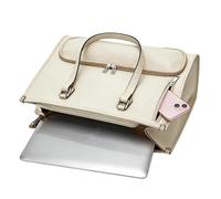 Sac pour Ordinateur Portable - Tissu 40x13x28cm | Sacs de Travail Avec Compartiment à Lunch Isolé - Sac Pour Femmes Travail Pour Téléphone Tablette Manger Boire Bureau Collège Affaires, white