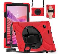 Sac pour tablette PC, étui Étui for tablette Lenovo Tab S10 10.1 TB-311XU/K10C TB-311FU 2025 2024, robuste, résistant aux chocs, avec bandoulière, coque de protection en silicone for enfants(Rosso)