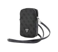 Sac pour téléphone - Guess - Zip 4G Triangle - Cuir Saffiano - Noir - Dimensions 19x12x3,8 cm