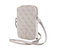 Sac pour téléphone - Guess - Zip 4G Triangle - Rose - Cuir Saffiano - Sangle réglable