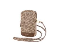 Sac pour téléphone - Guess - Zip GCube Bottom Stripe - Marron - Cuir écologique - Sangle réglable