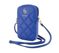 Sac pour téléphone - Guess - Zip Quilted 4G - Cuir écologique - Bandoulière réglable - Bleu