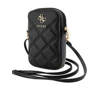 Sac pour téléphone - Guess - Zip Quilted 4G - Cuir écologique - Bandoulière réglable - Noir