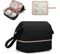 Sac Pour Tire-Lait Portable Compatible Avec Les Pompes Elvie Et Medela Pump In Style,Sac De Transport Double Couche Avec Tapis Imperméable Et Poches Isolées Pour Les Mamans Qui Travaillent,Noir