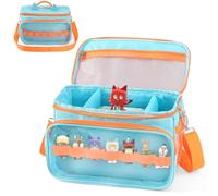 Sac pour Toniebox Tonie - Rangement pour figurines auditives Tonies - Sac de transport avec bandoulière - Pour kit de démarrage Toniebox et accessoires - Figurine Tonies (bleu)
