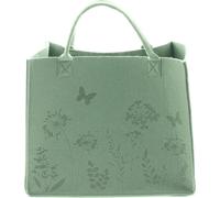 Sac "Prairie fleurie" en feutre vert, grand sac à provisions, sac en feutre, shopper, cabas