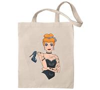 Sac Princesses Punk Rock Tatouages Coton Écologique 100% Naturel Réutilisable et Résistant, Sacs Femme, Tote Bag pour Shopping, Plage, Utilisation Quotidienne, Sac D'été Designs Unique, Cendrillon