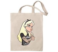 Sac Princesses Punk Rock Tatouages Coton Écologique 100% Naturel Réutilisable et Résistant, Sacs Femme, Tote Bag pour Shopping, Plage, Utilisation Quotidienne, Sac Femme D'été Designs Unique, Alice