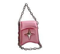 Sac PU Loisirs Casual Épaule Pour Fille Femme Chaîne Couleur Solide Sac à Main Tendance Star Embrayages Lady Purse Femme Accessoire De Mode, b, One Size