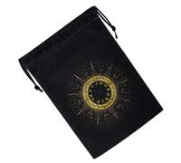 Sac rangement en - Base anti-rayures, poche à cordon imprimée velours, sac porte-bijoux pour carte tarot souple, étui protection voyage textile peluche | Pochette Oracle lecteurs et sismologue