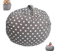 Sac Rangement Peluches Enfant, Bean Bag Rangement Jouets Avec Fermeture Éclair, Confortable Doux Pouf Pliable Rangement Rond, Toile Sac Rangement Jouets, Pour Jouet Vêtement Courtepointes (22 Pouces)