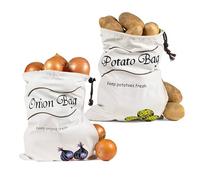 Sac Rangement Pomme de Terre Oignon, Coton Sac Pomme de Terre Conservation Avec Fermeture à Glissière Latérale Rangement Oignon Conservation 2pcs (26 * 35cm)
