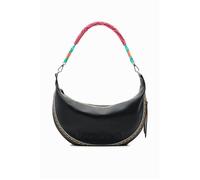 Sac - RAVEN - KUWAIT - Tissu effet cuir - Broderies multicolores - Anses amovibles