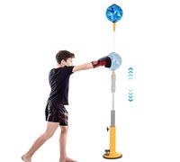 Sac réflexe, réglable à la Hauteur et Sacs de poinçonnage à Vitesse Rotatif 360 ° avec Base d'aspiration, Facile Installer pour Les Adultes et l'entraînement des Enfants, soulagement du Stress