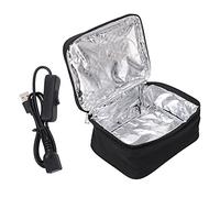 Sac repas chauffant USB Boîte lunch portable, 2 en 1 | Chauffe Aliments Par Connexion Usb, Tissu Oxford Avec Film Aluminium, Isotherme Pour Bureau Voyage Pique-Nique, Gris