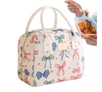 Sac Repas Pour Femmes,Grand Tote Glacière Conteneur Avec Nœud,Sac Cabas Isotherme Pour Repas De Travail - Pour Femmes École Bureau Travail Voyage Camping Pique-Nique Randonnée Extérieur Nourriture