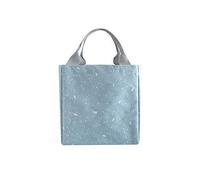 Sac-repas Sac à déjeuner isotherme portable et souple, contenant de rangement réutilisable et étanche, avec cordon de serrage, for le travail, l'école et les pique-niques sac isotherme(Snowfall blue)