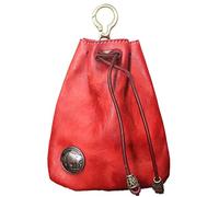 Sac rétro en cuir de vache, sac de rangement rétro en cuir véritable, sac de rangement médiéval, sac de taille, sac à cordon de serrage, sac à main en cuir, sac de taille pour adultes, rouge vin,
