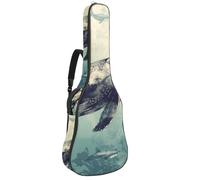 Sac rétro pour guitare acoustique avec bandoulière réglable et crochet arrière, convient pour guitares électriques, basses, guitares classiques, ukulélé, 106,7 cm, Baleine rétro animal marin,
