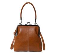 Sac rétro vintage Réglable en PU, style anglais, fermoir kisslock