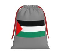 Sac réutilisable avec cordon de serrage imprimé drapeau de la Palestine - Décoration de fête - Pochette de rangement quotidienne pour célébrations