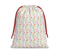 Sac réutilisable avec cordon de serrage Motif cupcakes beignets Muffins Sucre
