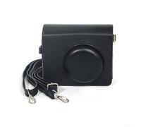 Sac rigide en cuir pour appareil photo Kodak MS300 | Étui de protection compact avec bandoulière | Pochette de rangement en polyuréthane pour photographie de voyage | Transport antichoc (noir)