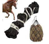 Sac robuste sans nœuds, grande mangeoire pour balles rondes, support en corde de coton, accessoire d'écurie avec anneaux pour