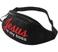 Sac Sacoche Banane Christianisme Jésus Est Mon Patron Portable Sac De Taille Grande Capacité Sacoche De Sport Pour Gym Alpinisme Activités 14X35Cm