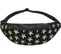Sac Sacoche Banane Mode Waist Pack Ordre De L'Étoile D'Orient Portable Sac De Taille pour Randonnée Homme Camping 14X35Cm
