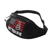 Sac Sacoche Banane Ne Me Marchez Pas Dessus, Drapeau Américain Loisir Sac De Taille Léger Waist Pack Pour Promenade De Chien Balade Running 14X35Cm