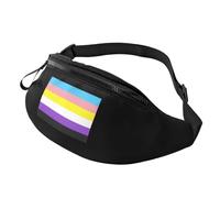 Sac Sacoche Banane Portable Sacoche De Ceinture Drapeau De La Fierté Trans Non Binaire LGBT avec Prise Casque Sac À Taille pour Homme Vacance Femme 14X35Cm