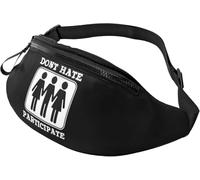 Sac Sacoche Banane Réglable Sacoche De Sport Ne Détestez Pas Participer À Un Plan À Trois avec Prise Casque Sac De Sport Vélo pour D'Entraînement Promenade De Chien Voyage 14X35Cm
