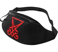 Sac Sacoche Banane Sceau Occulte De Lucifer Satanique Avec Prise Casque Sac À Dos De Randonnée Portable Sacoche Ceinture Pour Vie Quotidienne D'Entraînement Vacances 14X35Cm