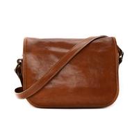 Sac Sacoche bandoulière en cuir italien lisse MARIE STUART Cognac