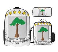 Sac Scolaire Enfant Ensemble Trois Pièces Guinée Équatoriale Emblème National Sac À Dos Ordinateur Portable Sac Déjeuner Trousse Cadeau Pour Garçons Ados Léger Et Imperméable