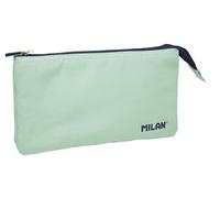 Sac scolaire milan 1918 collection 3 fermetures éclair et 5 compartiments vert 215 x 35 x 125 mm