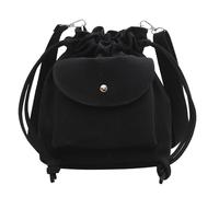 Sac seau avec plusieurs compartiments, accès facile, sac à bandoulière avec cordon de serrage pour le shopping, la gym, le rangement essentiel, sac à main en toile spacieuse, Noir , One Size