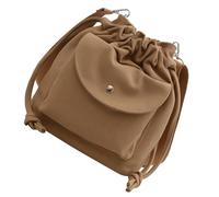 Sac seau avec plusieurs compartiments, accès facile, sac à bandoulière avec cordon de serrage pour le shopping, la gym, le rangement essentiel à l'épaule pour femme, kaki, One Size