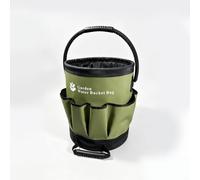 Sac seau de jardin debout avec base renforcée | Tissu PVC imperméable, résistant à l'humidité, taille 365 x 300 mm, 8 poches, couleur verte