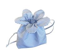 Sac seau élégant avec fermeture à cordon de serrage, sac à bandoulière avec motif à carreaux, léger et pratique pour un usage quotidien, spacieux avec cordon de serrage, sac à main décontracté, bleu