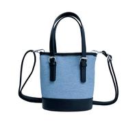 Sac seau japonais en polyuréthane pour femme pour le shopping, les voyages et les rendez-vous, bleu