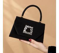 Sac seau léger de style casual d'affaires avec décor de strass, mini design à cordon coulissant, sac en plastique avec sac à perles de faux, sac de soirée élégant et raffiné, de luxe discret avec des 