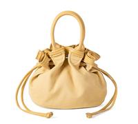 Sac seau pour femme de couleur unie avec poignée sur le dessus, style coréen, sac à main à cordon de serrage, toile assortie, seau pour femme, poignée supérieure, sac à main en toile avec cordon de